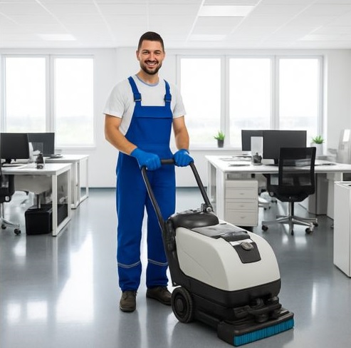 Pulizia professionale pavimenti uffici con lavasciuga a [Tua Città]